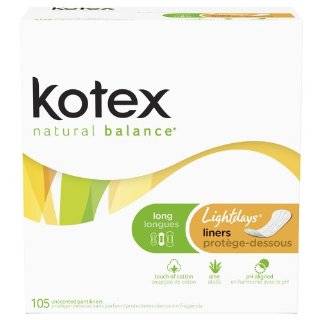 Kotex Natural Balance Lightdays Liners, Long, Jumbo Pack, 105 ct 