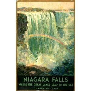  1925 Niagara Falls, Travel by train Vintage Poster
