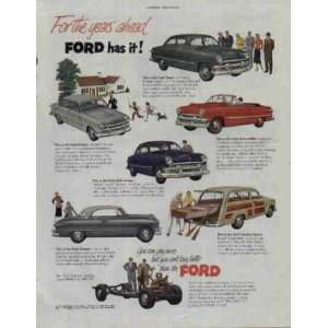  For the years ahead FORD has it  1951 FORD Models Ad 