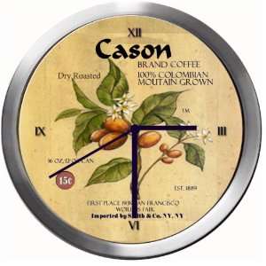  CASON 14 Inch Coffee Metal Clock Quartz Movement Kitchen 