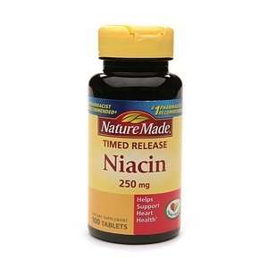  Nature Made Timed Release Niacin 250mcg, Tablets, 100 ea 