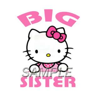 HELLO KITTY BIG SISTER IRON ON TRANSFER 3 DESIGNS  