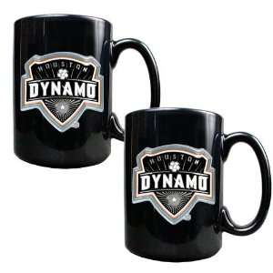  Houston Dynamo 2 Piece Black Ceramic Mug Set (Primary Team 