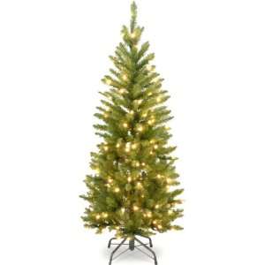   Fir Hinged Pencil Christmas Tree with Mini Lights