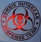 Zombie Outbreak Response Team Decal  12  Apocalypse hunter vehicle 