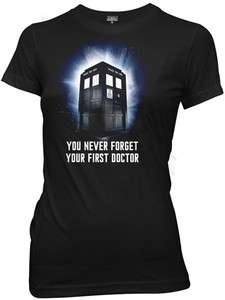 Doctor Who You Never Forget Your First Doctor TV Show Womens Fitted LG 