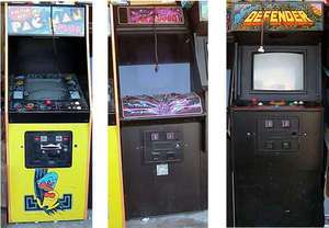 PACKMAN, DEFENDER & TEMPEST 1980S VIDEO GAMES.WORKING  
