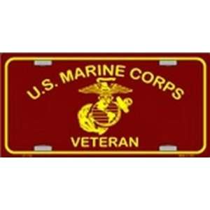 US Marine Corps Veteran License Plate Plates Tag Tags auto vehicle car 
