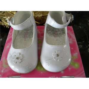 Infant & Toddler Baby Girl White Dress Leather Shoes Tuxedo Style 