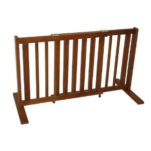   Freestanding Pet Gate, All Wood with Chestnut Finish, Small Span Pet
