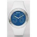Fossil Watch Men JR1211 Two Band Gift Set White & Blue with Big Tic 
