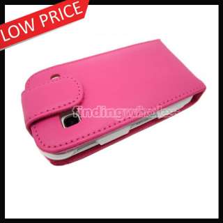 HOT PINK LEATHER CASE COVER SKIN POUCH + PROTECTOR FOR SAMSUNG GALAXY 