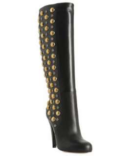 Gucci black leather Babouska studded boots  