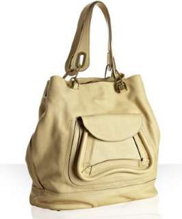 Chloe beige calfskin Paraty pocket front shoulder bag   up 