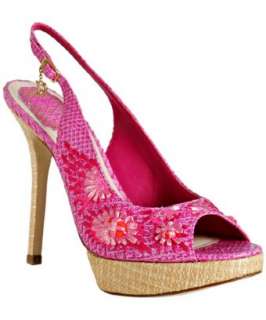 Christian Dior pink python stamped leather Paraiso slingbacks 
