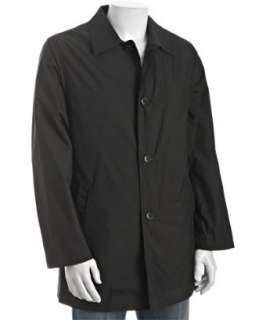 Cole Haan black coated poly button front coat  
