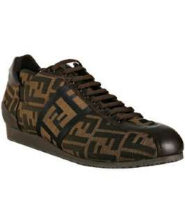 Fendi mahogany zucca jacquard leather detail sneakers   up to 