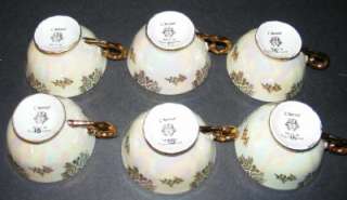   Small Tea Cup Plates Set 12 Pieces Made In East Germany Gold  