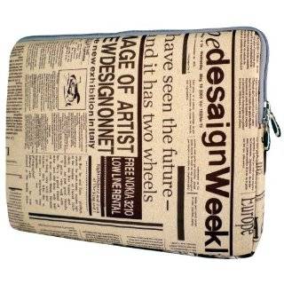 13 inch Newspaper Pattern Notebook Laptop Sleeve Bag Carrying Pouch 