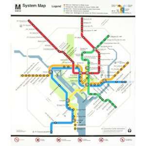 Washington Metro Map , 32x37