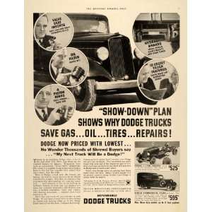 1934 Ad Dodge Trucks Commercial Panel Chrysler Motors   Original Print 