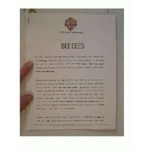  The Bee Gees Vintage Press Kit Song Discussion One 
