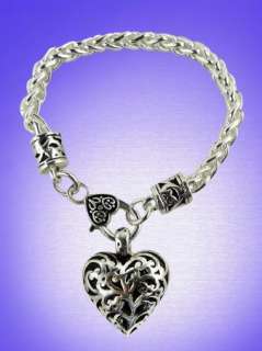 Brighton Bay Filigree Heart Cable Chain Bracelet  