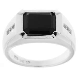   and Diamond Mens Ring (0.048 cttw, I J Color, I2 I3 Clarity), Size 10