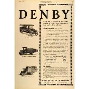 1916 Vintage Ad Denby Truck Lumber Delivery Prices   Original Print Ad