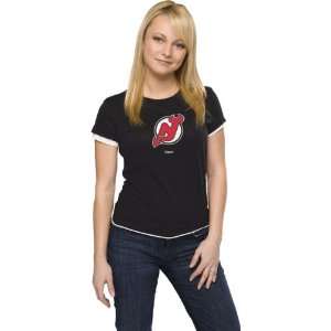  New Jersey Devils  Black  Womens Logo Premier Too Layered 