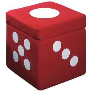  Red Lucky Dice Storage Cube Ottoman