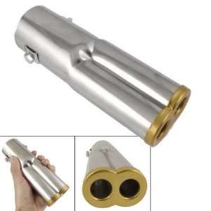  Amico Car Gold Tone 2 Round Hole Outlet Exhaust Muffler 