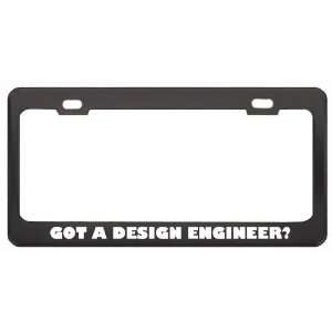 com Got A Design Engineer? Last Name Black Metal License Plate Frame 