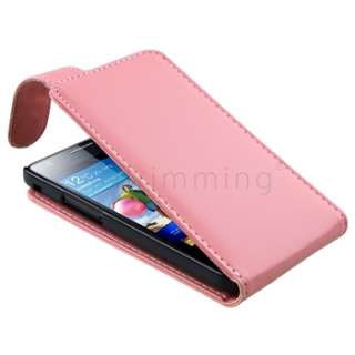 New Pink Flip Leather Pouch Case Cover For Samsung Galaxy S 2 II i9100 