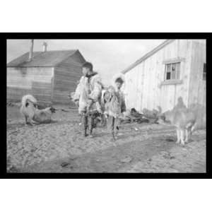  Exclusive By Buyenlarge Eskimo Boys with Dogs 12x18 Giclee 