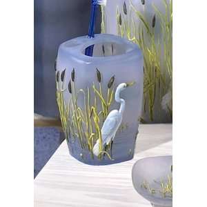 EGRET heron bird TOOTH BRUSH HOLDER bath home decor 