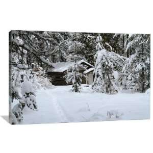  Hidden Winter Cabin   Gallery Wrapped Canvas   Museum 