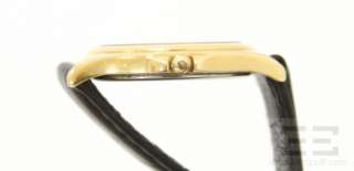   Goldtone Museum Dial & Black Leather Quartz Movement Watch 87E40823