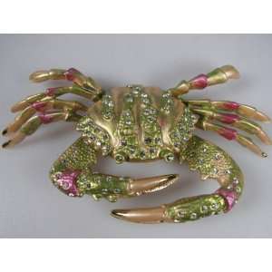  Crystal Jeweled Trinket Box   Crab J5A8