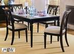 Ft Distressed Black Rectangular Dining Table w/ Leaf  