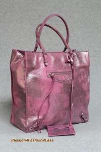 Balenciaga Degrade Leather Milkyway Papier Metallic Pink Tote Bag New 