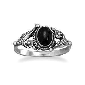 KIDS DAINTY BLACK ONYX RING CRAFTED IN SOLID .925 STERLING 