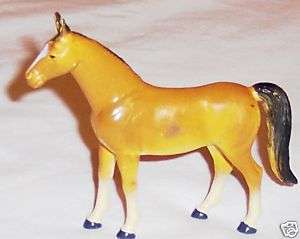 Animal Resin Rubber Honey Brown Horse Figurine 3.  