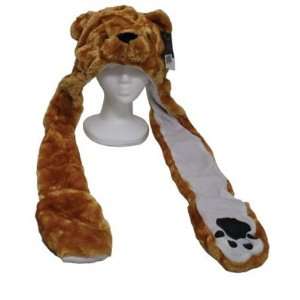  Plush Double Faced Long Paw Brown Bear Hat Toys & Games