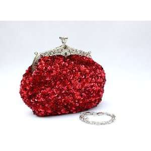  NWT Shiny Sequined Bridal Accessories Satin Handbag with 