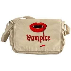  Khaki Messenger Bag Vampire Fangs Dracula 