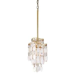 Dolce Collection 1 Light 7 Champagne Leaf Mini Pendant with Crystal 