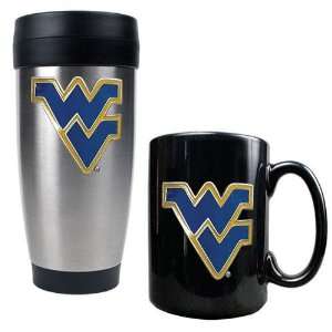 West Virginia Mountaineers NCAA Stainless Travel Tumbler And Ceramic 