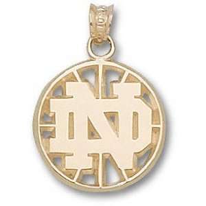   Solid 10K Gold ND Pierced Basketball Pendant