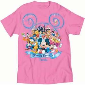  Disney Mickey Mouse All Cast Adult Tshirt 